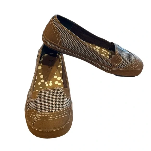 Mudd “Jaman” Houndstooth and Faux suede Slip On Sneakers Size 8 - Picture 2 of 11